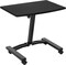 Airlift Height Adjustable Mobile Rolling Laptop Cart Computer Workstation Desk Table for Home, Office, Classroom, Hospital, w/Wheels, Flat (24") (NEW MODEL), Black